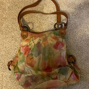 Leather floral purse